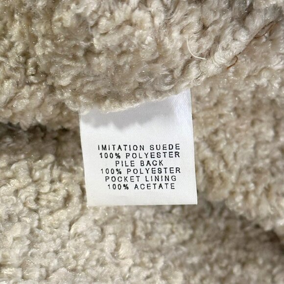 Talbots Women’s Faux Suede Teddy Lined Coat Size Medium Petite Brown - Picture 7 of 7